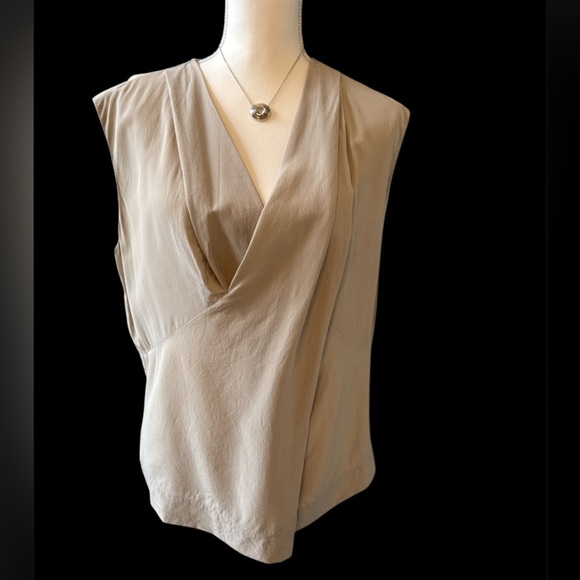 Classiques Entier 100 silk blouse size L taupe - Picture 1 of 5